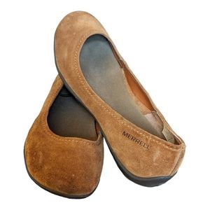 Merrell Slip On Shoes Womens 8.5 Avesso Oak Loafers Flats Brown Leather J56340